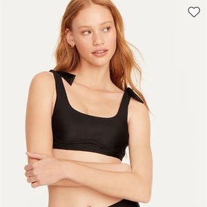 J.crew Tie-shoulder scoopneck bikini top XS Black